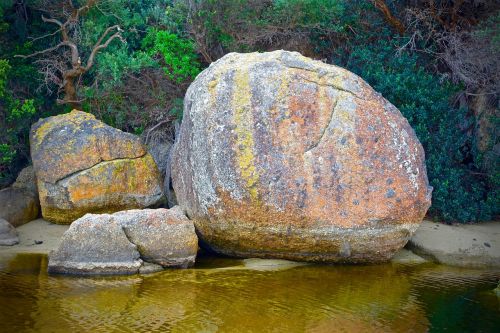 boulder rock colourful