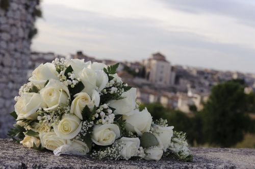 bouquet white rose wedding