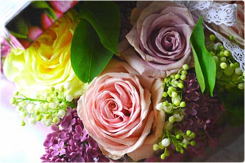 bouquet rose liliac