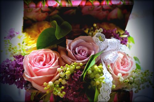 bouquet rose liliac