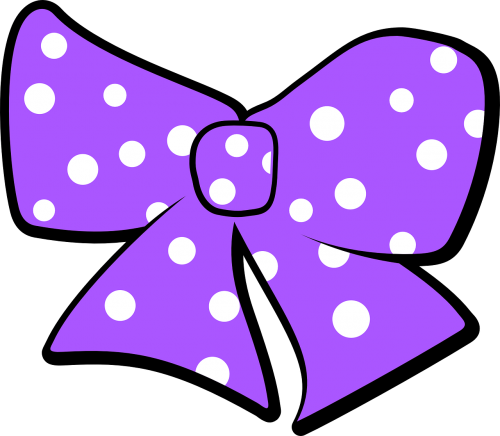 bow polka dots purple
