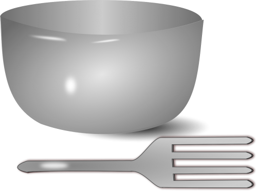 bowl fork dishes