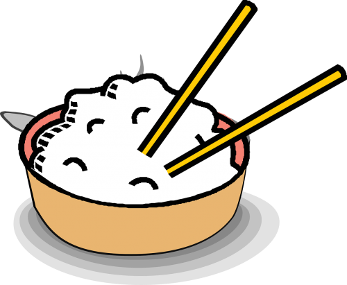 bowl chopsticks rice
