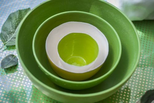 bowl green ceramic