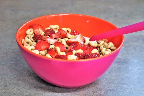 Bowl Of Cereal With Strawberries