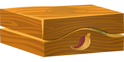 box wooden golden