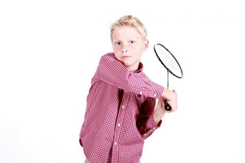 boy badminton portrait