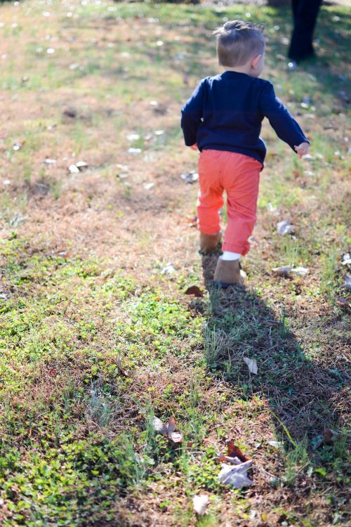 boy running toddler