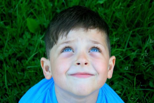 boy portrait blue