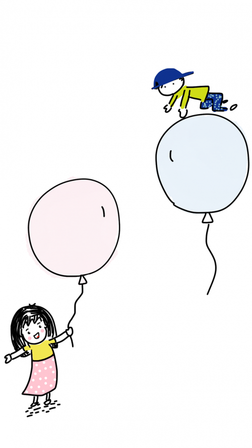 boy and girl balloons boy