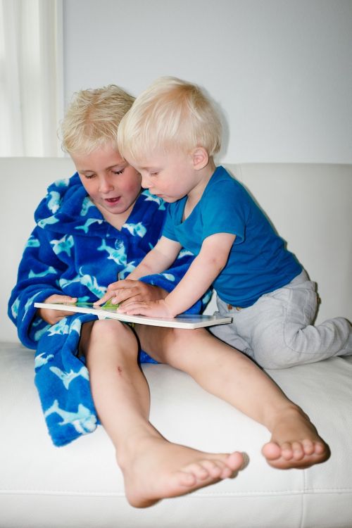 boys reading children