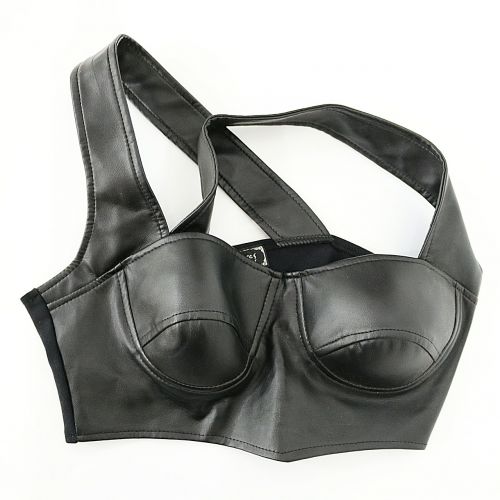 bra leather black