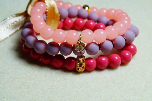 bracelet beads pink