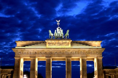 brandenburg gate potsdam place night