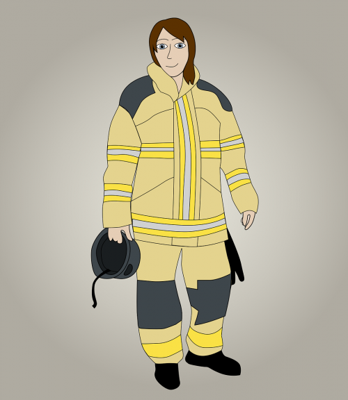 brandkvinna fireman fire prevention