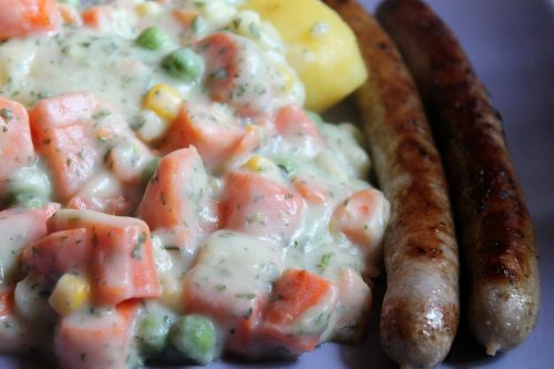 bratwurst sausage vegetables