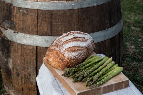 bread asparagus wine barrel