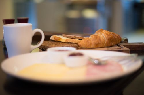 breakfast croissant coffee