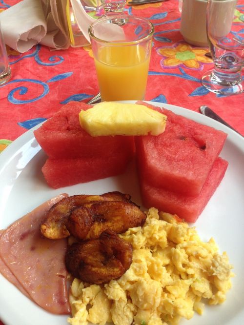 breakfast fruit eggs