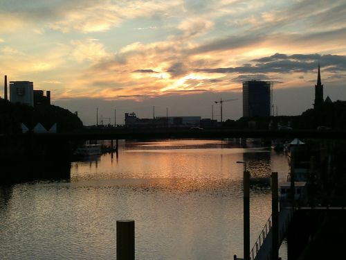 bremen weser sunset