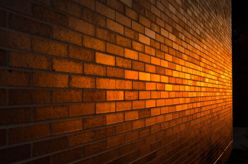 brick wall sunset