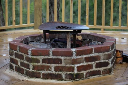 brick fireplace wall