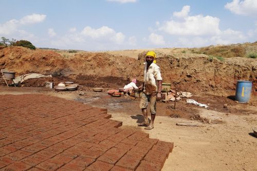 brick-laying brick-making worker