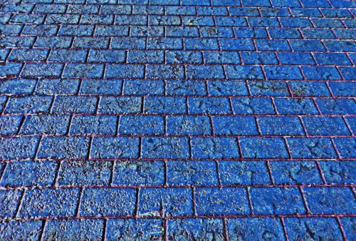 Brick Walkway Background - Blue