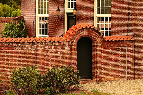 brick wall  door  house