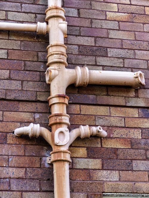 brick wall sewage pipe