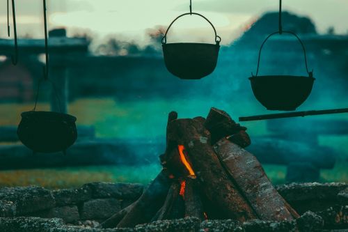 bricks burning camping