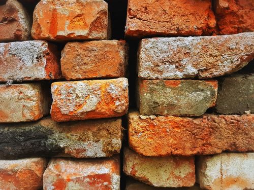 bricks orange abstract