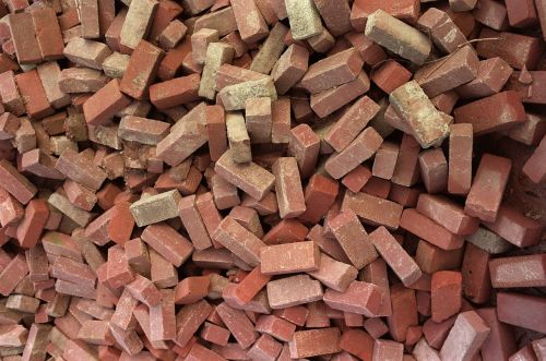 bricks pile red