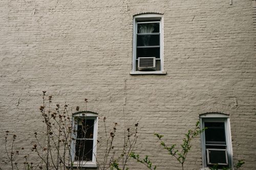 bricks wall windows