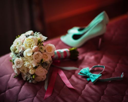 bridal bouquet shoes butterfly