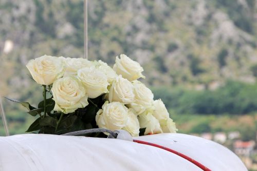 bridal bouquet white white roses