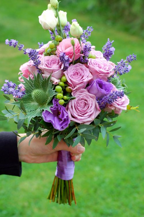 bridal bouquet rose purple