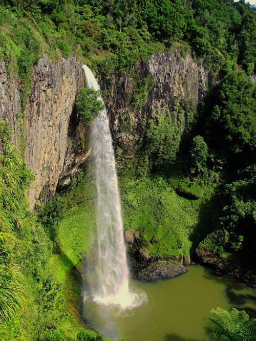 bridal veil falls new zealand waterfall