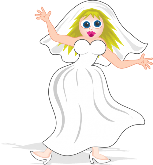 bride cartoon dress