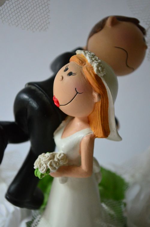 bride and groom wedding pie gesteck