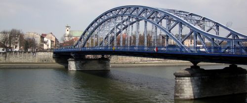 bridge crossing steel frame
