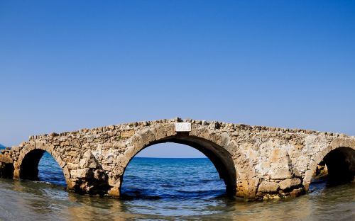 bridge sea greece