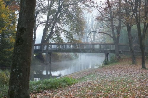 bridge november fog