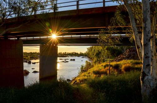 bridge sunset river