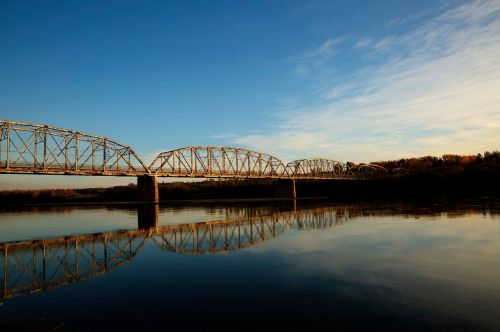 bridge river reflection
