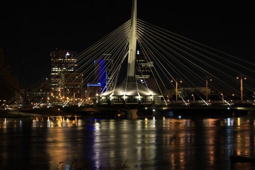 bridge night water