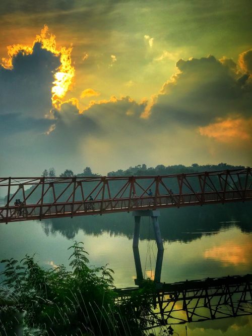 bridge water sky
