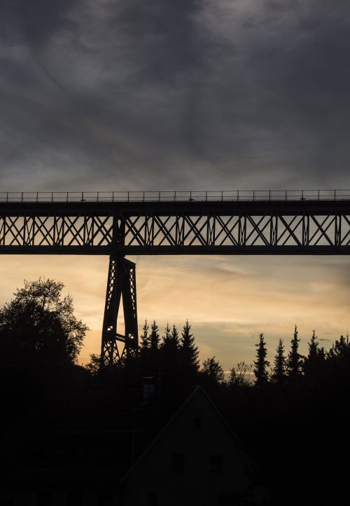 bridge silhouette evening