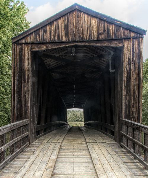 bridge covered wooden