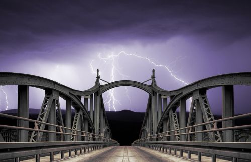 bridge lightning dark